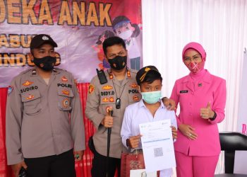 Pastikan Pencapaian Target Vaksinasi Anak, Kapolres Sukabumi Terus Memantau