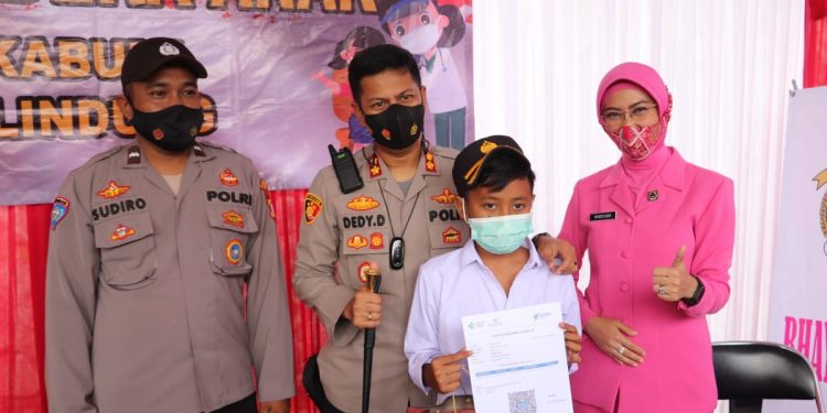 Pastikan Pencapaian Target Vaksinasi Anak, Kapolres Sukabumi Terus Memantau