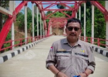 Kadis PU Kabupaten Sukabumi Asep Japar katakan, Pembangunan Jembatan Cinumpang Tahap I Telah Rampung