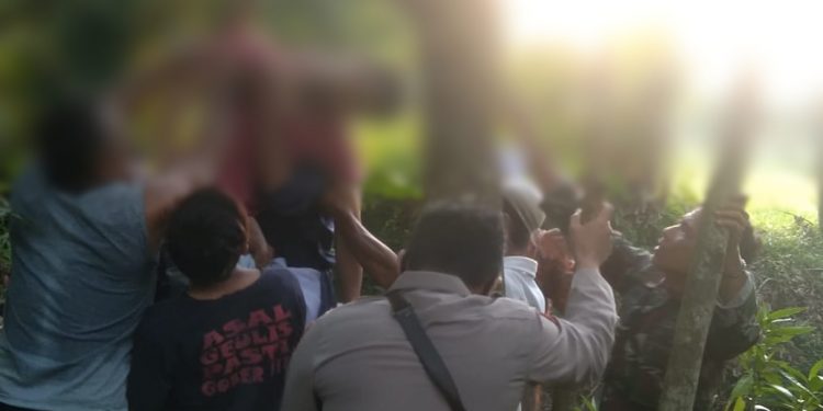 Susah Mendapat Kerja,  Seorang Ayah 2 Anak,  Gantung Diri pada Pohon Ketapang, di Ciemas Sukabumi