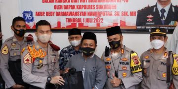 Kapolres Sukabumi Bantu Pembiayaan Renovasi Mesjid Al- Hidayah  Lengkong