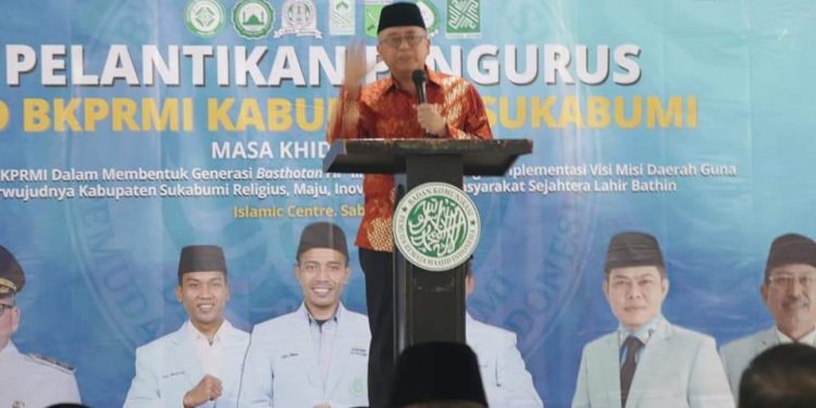 Wakil Bupati Sukabumi H. Iyos Somantri Hadiri Pelantikan Dewan Pengurus Daerah Badan Koordinasi Pemuda Remaja Mesjid Indonesia (DPD BKPRMI