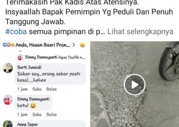 Dinilai Cepat Tanggap, Kadis PU  Asep Japar dapat Pujian dari Netizen