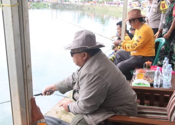 Peringati Hari Bakti ke – 77 Dinas PU Kabupaten Sukabumi Adakan Penggalangan Dana Korban Gempa , Lewat Mancing Ikan