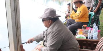 Peringati Hari Bakti ke – 77 Dinas PU Kabupaten Sukabumi Adakan Penggalangan Dana Korban Gempa , Lewat Mancing Ikan