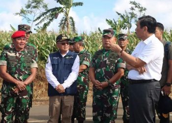 WABUP SUKABUMI DAMPINGI MENKOMARVES DAN KASAD TINJAU LAHAN KETAHANAN PANGAN KOSTRAD