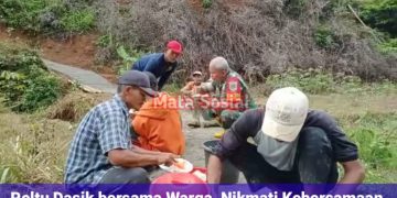 Babinsa Desa Pangkalan, Peltu Dasik Darmawan Monitoring Infrastruktur di Desa Binaan