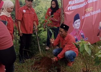 Peringati HUT PDI-P ke 50 PAC Simpenan Dipimpin H. Yustendi Lakukan Penanaman Pohon dan Bersihkan Bantaran Sungai