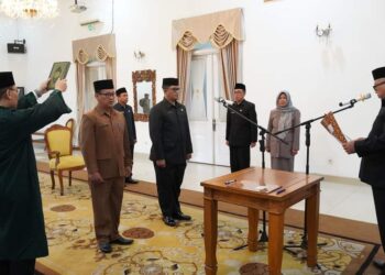 KANTONGI IZIN MENDAGRI DAN REKOMENDASI KASN, BUPATI LANTIK EMPAT PEJABAT ESELON 2