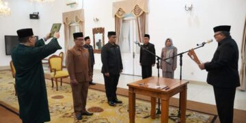 KANTONGI IZIN MENDAGRI DAN REKOMENDASI KASN, BUPATI LANTIK EMPAT PEJABAT ESELON 2