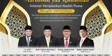 Segenap anggota Dewan Perwakilan Rakyat Daerah (DPRD) Kabupaten Sukabumi mengucapkan Selamat Menyambut Bulan Suci Ramadhan 1446 Hijriah / 2025 Masehi