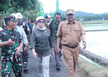 BUPATI DAMPINGI KASAD RESMIKAN SARANA PENGAIRAN DI CIEMAS, DUKUNG KETAHANAN PANGAN NASIONAL