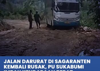 Kondisi Jalan Darurat Ciguyang–Jampangkulon Belum Stabil, Kendaraan Berat Diimbau Tidak Melalui Jalur Ini