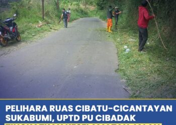 Dinas PU Kabupaten Sukabumi Lakukan Pemeliharaan Rutin Bahu Jalan di Ruas Cibatu-Cicantayan