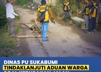 Tindak Lanjut Laporan Warga, UPTD PU Wilayah II Cibadak Tinjau Kerusakan Jalan di Desa Talaga