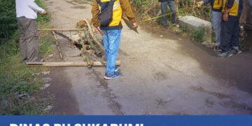 Tindak Lanjut Laporan Warga, UPTD PU Wilayah II Cibadak Tinjau Kerusakan Jalan di Desa Talaga