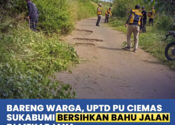 UPTD PU Ciemas Bersihkan Bahu Jalan Paltilu–Tamanjaya Demi Keamanan Pengguna