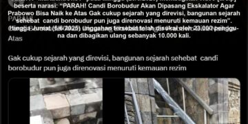 (HOAX) Pemasangan Eskalator di Candi Borobudur untuk Prabowo, Ini Faktanya