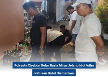 Polresta Cirebon Gelar Razia Miras, Ratusan Botol Diamankan
