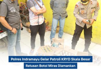Polres Indramayu Gelar Patroli Skala Besar KRYD, Sita Ratusan Botol Miras dari Dua Kecamatan
