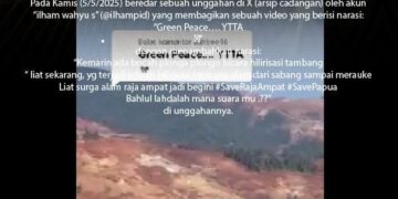 [SALAH] Pemandangan Tambang Nikel Raja Ampat dari Udara