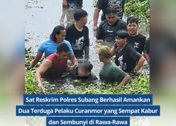 Dramatis, Dua Pelaku Curanmor di Subang Ditangkap Usai Kabur dan Bersembunyi di Rawa-Rawa
