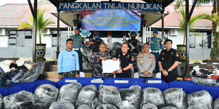 81 Koli Ballpress Ilegal dari Tawau Digagalkan TNI AL di Nunukan