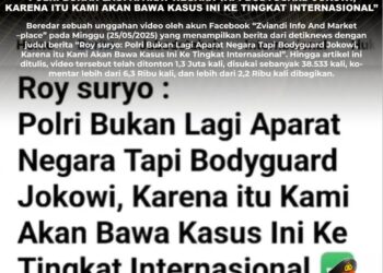 [SALAH] Judul Artikel Detik “Polri Bukan Lagi Aparat Negara Tapi Bodyguard Jokowi, Karena Itu Kami Akan Bawa Kasus Ini Ke Tingkat Internasional