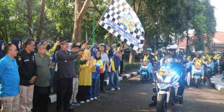 Bupati Sukabumi Lepas Tim Kirab Harganas, Sekaligus Salurkan Bantuan untuk Keluarga Berisiko Stunting