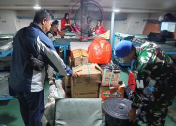 Lanal Tahuna Gagalkan Penyelundupan Miras Ilegal, Dua Pelaku Diamankan