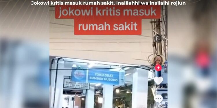 [SALAH] Klaim Jokowi Kritis Masuk Rumah Sakit adalah Konten Menyesatkan