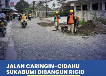 Dinas PU Sukabumi Bangun Jalan Rigid Beton Caringin–Cidahu Sepanjang 210 Meter