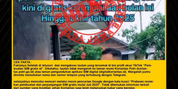 Klarifikasi Hoaks: Narasi SIM Gratis Resmikan Prabowo adalah Penipuan Berkedok Impostor Content