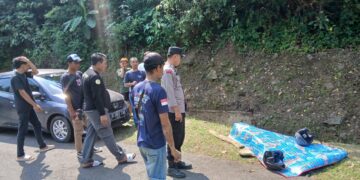 Kecelakaan di Puncak Darma Sukabumi, Honda Beat Masuk Sungai, 1 Orang Tewas