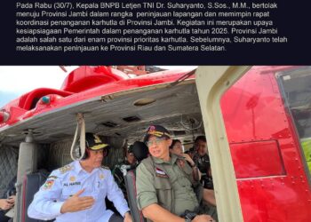 Tinjauan Udara hingga Rakor, Kepala BNPB Minta Daerah Tetap Waspada Karhutla