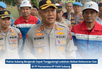 Kapolres Subang Pimpin Penanganan Ledakan Gas di PT Pertamina EP, Dua Korban Luka Bakar