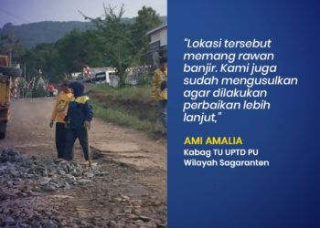 UPTD PU Sagaranten Lakukan Penanganan Sementara Jalan Cigadog–Cimanggir