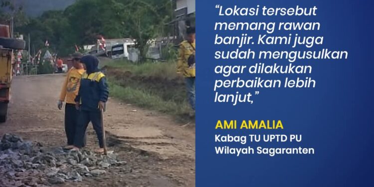 UPTD PU Sagaranten Lakukan Penanganan Sementara Jalan Cigadog–Cimanggir