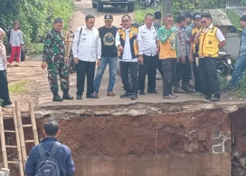 DPU Kabupaten Sukabumi Percepat Pembangunan Jembatan Linggamanik yang Ambruk