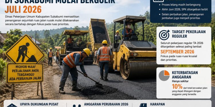 Perbaikan Jalan Kabupaten di Sukabumi Mulai Bergulir Juli 2026, DPU Fokus pada Ruas Prioritas