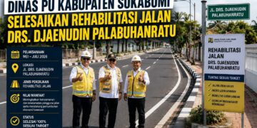 Tuntas Sesuai Target, Dinas PU Sukabumi Rampungkan Rehabilitasi Jalan Drs. Djaenudin Palabuhanratu