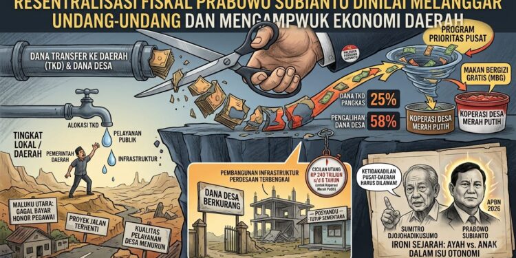 RESENTRALISASI FISKAL PRABOWO SUBIANTO DINILAI MELANGGAR UNDANG-UNDANG DAN MENGANCAM EKONOMI DAERAH