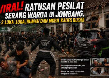 Mencekam! Ratusan Pesilat Serang Warga di Jombang, 2 Luka-Luka, Rumah dan Mobil Kades Rusak