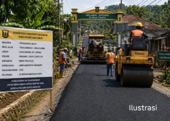 Pengaspalan Tegalcaringin-Cimarinjung Dilanjutkan, Dinas PU Kabupaten Sukabumi Diminta Tuntaskan Sisa 376 Meter