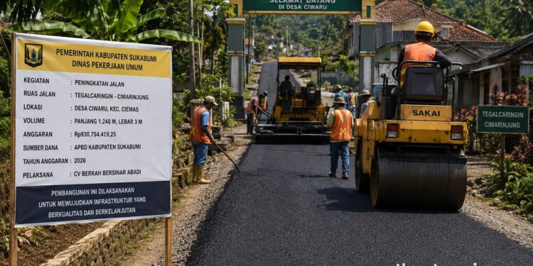 Pengaspalan Tegalcaringin-Cimarinjung Dilanjutkan, Dinas PU Kabupaten Sukabumi Diminta Tuntaskan Sisa 376 Meter