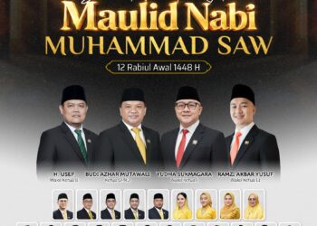 Sambut Maulid Nabi Muhammad SAW 1448 H, Pimpinan dan Anggota DPRD Kabupaten Sukabumi Ajak Warga Teladani Akhlak Rasulullah