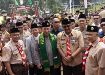 BUPATI HADIRI APEL KEBANGSAAN KEMAH NASIONAL PRAMUKA PUI, KAPOLRI AJAK RAWAT PERSATUAN DAN KESATUAN