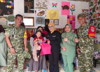 Senyum Ceria PAUD Mawar X Sambut Tim Wasev TMMD ke-130